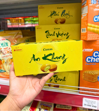 Bánh Custas Nhân Kem Cốm An Khang Hộp 94,2g - 8938029422474