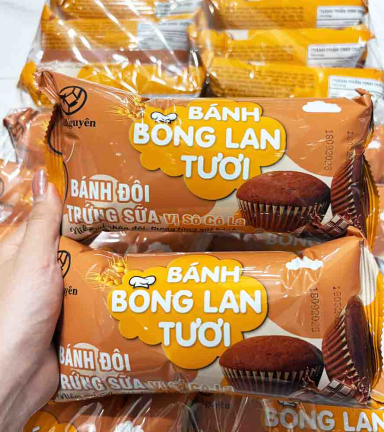 1 Thùng Bánh Bông Lan Tươi Trứng Sữa Kim Nguyên Vị Socola (60g x 10 Lốc x 10 Gói) - Bịch Nâu - 8938550176178THUNG