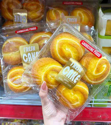 Bánh Bông Lan Tươi Laobeijing Foods Vị Bơ Sữa Khay 6 Cái (183g x 24 Khay) - 6944876401827THUNG