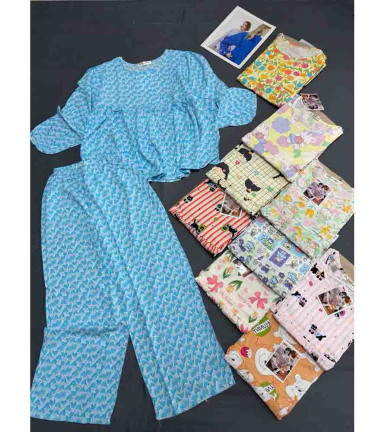 Đồ Bộ Nữ Áo Babydoll Tay Dài Quần Dài Họa Tiết Đáng Yêu Vải Tole Thấm Hút Tốt Size 45-62kg - DBOR0017