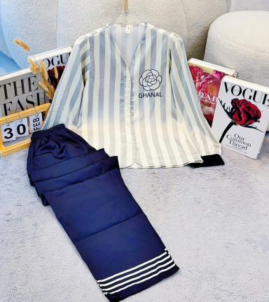 Đồ Bộ Nữ Tay Dài Quần Dài Cổ Chữ Y Tay Phồng 25-118 - DBOR0029