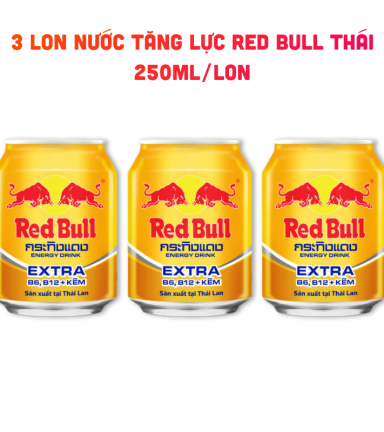 Combo 3 Lon Nước Tăng Lực RED BULL Thái Lan 250ml - 8850228007617CB3