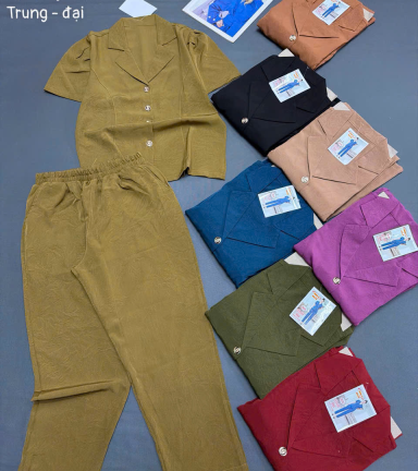 Đồ Bộ Nữ Tay Ngắn Quần Dài TV 4010 Chất Lụa Gãy dài - DBOR0034