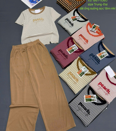 Đồ bộ tay ngắn quần suông XS 1561-1060 chất cotton - DBOR0042