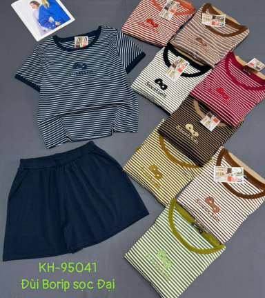 Đồ bộ tay ngắn quần đùi KH-95041 Đùi thun Borip sọc - DBOR0043