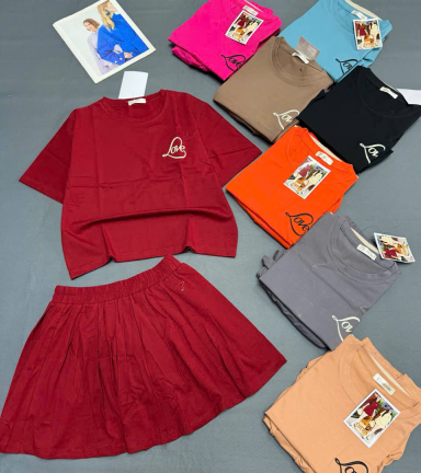 Đồ bộ nữ tay ngắn quần váy LD 96812 thun cotton 4 chiều - DBOR0045
