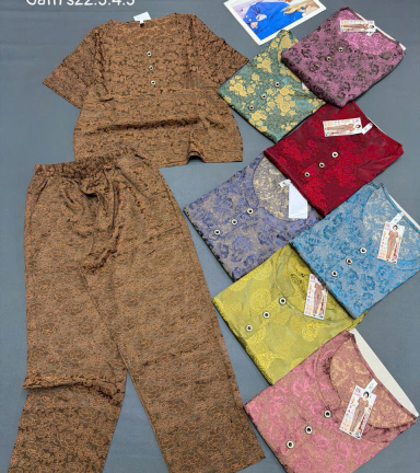 Đồ bộ nữ tay ngắn quần dài trung niên chất xịn nhiều size Hk 4555 - DBOR0047