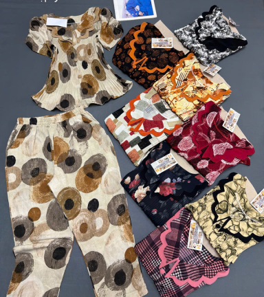 Đồ bộ nữ tay ngắn áo dập ly quần 9 tấc KUmg104 - DBOR0051