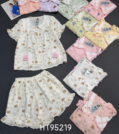 Đồ bộ nữ quần đùi tay ngắn đũi cotton hàn HT95219 - DBOR0060
