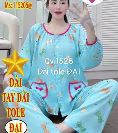 Đồ bộ nữ tay dài quần dài tole đại Qv 1526 - DBOR0067