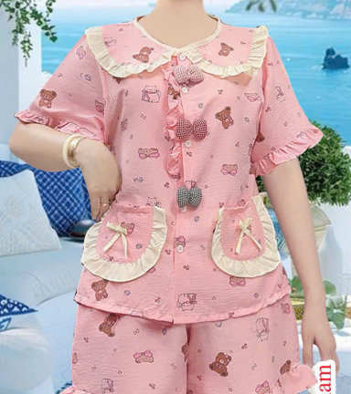 Đồ bộ nữ tiểu thư cổ bèo quần đùi HT 0229 - DBOR0080