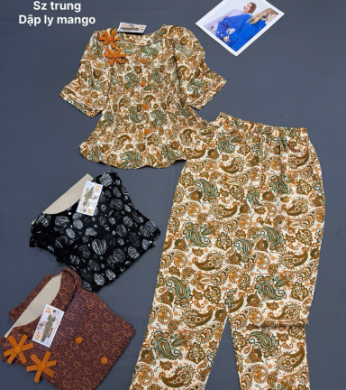 Đồ bộ nữ dập ly tay ngắn quần dài KU 12426 - DBOR0081