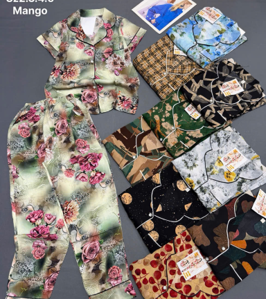 Đồ bộ nữ pijama tay ngắn quần dài mango - DBOR0082