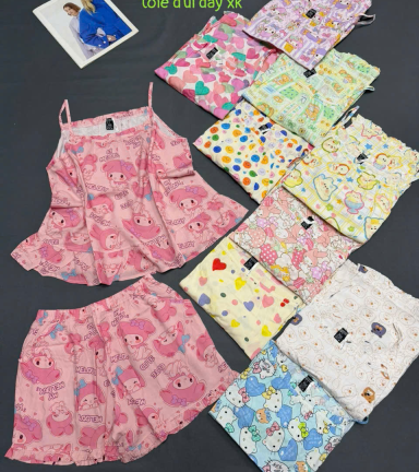 Đồ bộ nữ 2 dây vài tole quần đùi - DBOR0093