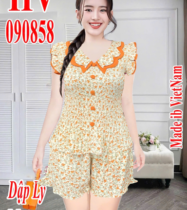 Đồ bô nữ quần đùi dập li HV-90858 - HV90859