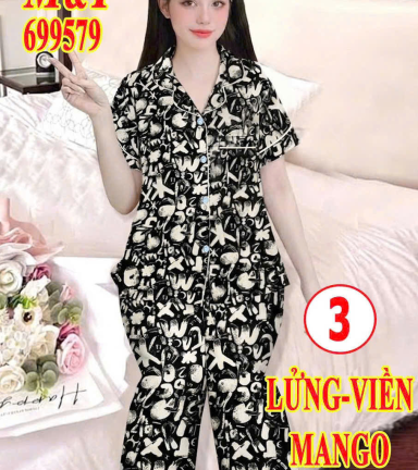 Đồ bộ tay ngắn quần đùi áo phối viền MT 9579 - DBOR0100