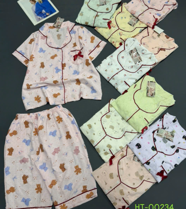 Đồ bộ nữ pijama tay ngắn quần lững - DBOR0110