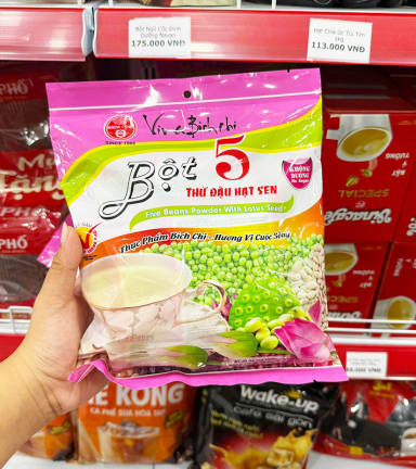 Bột 5 Thứ Đậu Hạt Sen Bích Chi Không Đường 350g - Bịch Màu Hồng - 8934863116139