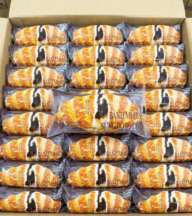1 Thùng Bánh Mì Sừng Bò WEICHUDAO Vị Socola 2kg - Thùng 32 Cái - 6956912510578THUNG