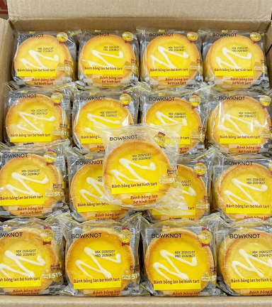 1 Thùng Bánh Bông Lan BOWKNOT Phô Mai Hình Tart - Thùng 24 Cái - 6973818471147THUNG