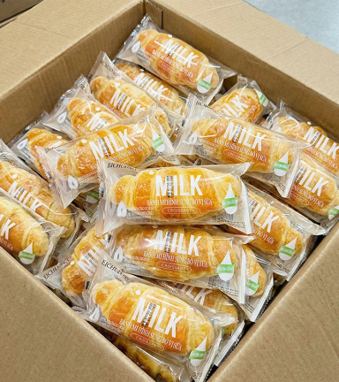 1 Thùng Bánh Mì Sừng Bò WEICHUDAO Vị Sữa - Thùng 32 Cái - 6956912508605THUNG