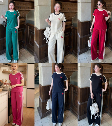 Đồ bộ nữ thể thao tay ngắn quần dài ống rộng KL-45026 - DBOR0118