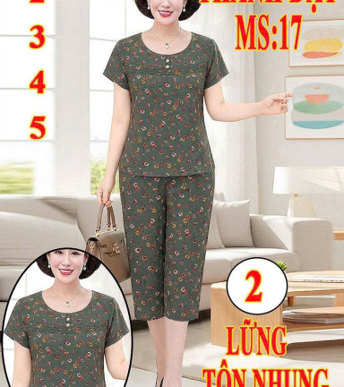 Đồ bộ nữ tay ngắn quần lửng TĐ-1726 quần lửng - DBOR0121