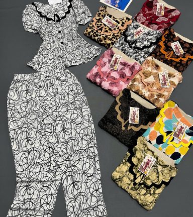 Đồ bộ nữ tay ngắn quần dài Dài đại dập ly mango KU-2026 - DBOR0123