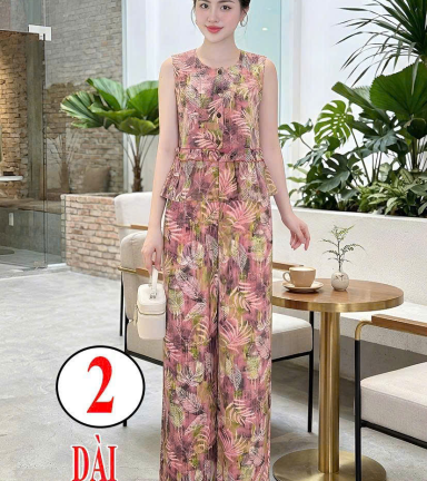 Đồ bộ nữ sát nách quần ống rộng chất lụa mango PT-0026 - DBOR0128