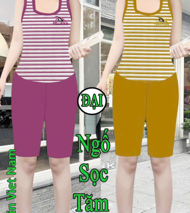 Đồ bộ nữ quần ngố Ngố sọc tăm nhí Xs-9588 - DBOR0131