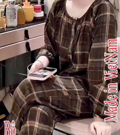 Đồ bộ nữ tay dài quần dài vải Tole dài tay dài - DBOR0140