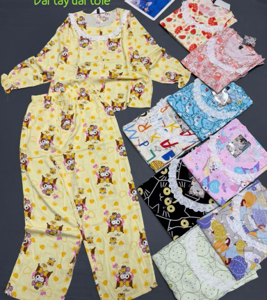 Đồ bộ nữ tay dài quần dài áo phối ren Dd-15541 - DBOR0149