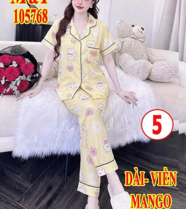 Đồ bộ nữ pijama tay ngắn quần dài vải mango MT-05768 - DBOR0155