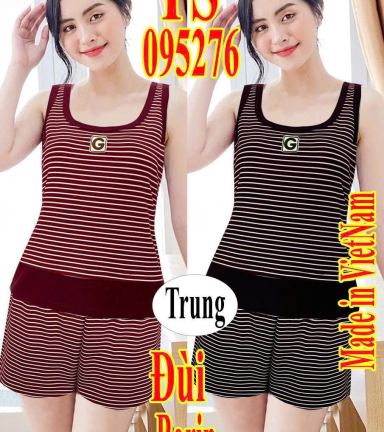 Đồ bộ nữ sát nách quần đùi thun borip TS-95276 - DBOR0162