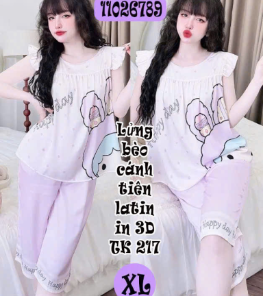 Đồ bộ nữ tay cánh tiên quần lững chất latin nhiều size hàng xịn đẹp PT-1026 - DBOR0164