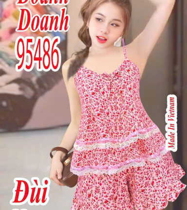 Đồ bộ nư 2 dây quần đùi chất mango mặt mát DD-95486 - DBOR0169