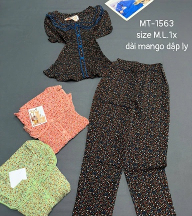 Đồ bộ nữ tay ngắn quần dài áo dập ly MT-1563 - DBOR0178