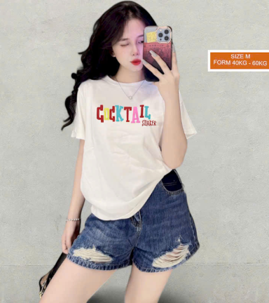 Áo Thun Nữ Cổ Tròn Size M (40-60kg) Nhiều Mẫu 2 - AONUM02