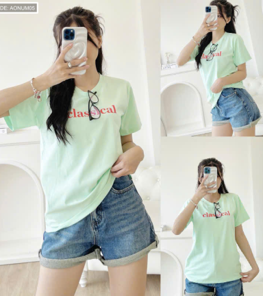 Áo Thun Nữ Cổ Tròn Size M (40-60kg) Nhiều Mẫu 5 - AONUM05