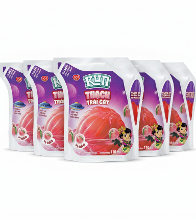 5 Túi Thạch Trái Cây KUN Vị Đào 110ml/Túi - 8936025775437CB5