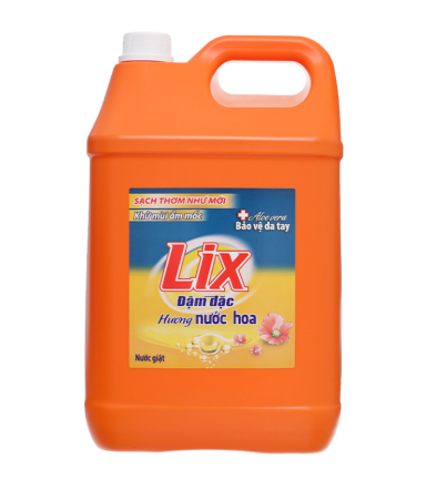 Nước Giặt LIX Đậm Đặc Khử Mùi Ẩm Mốc Hương Nước Hoa Can 9kg - Can Màu Cam - 8934669240465