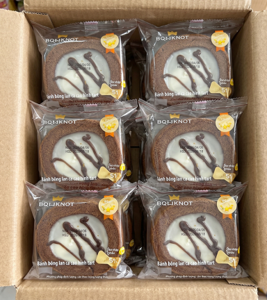 1 Thùng Bánh Bông Lan BOWKNOT Cacao Hình Tart - Thùng 24 Cái - 6973818471130THUNG