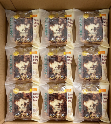 1 Thùng Bánh Bông Lan BOWKNOT Vị Chà Bông Socola - Thùng 24 Cái - 6973818470591THUNG