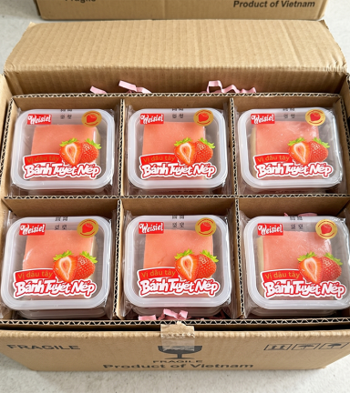 1 Thùng Bánh Tuyết Nếp Weisiel Vị Sữa Dâu - Thùng 2,5kg - 6972776442503THUNG