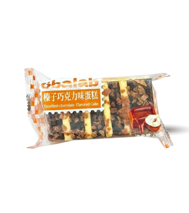 1 Cái Bánh Bánh Bông Lan Phủ Hạt Phỉ Obalab Vị Socola 68g - 6974729974819