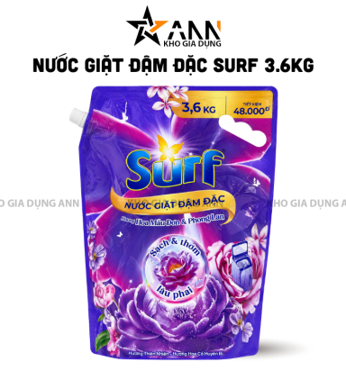 Nước Giặt SURF Túi Hương Hoa Cỏ Huyền Bí 3.6kg - Túi Tím - 8934868192084