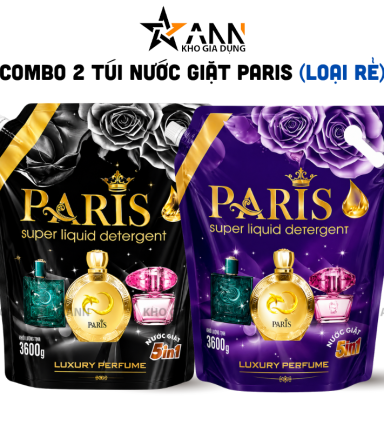 Combo 2 Túi Nước Giặt Paris Hương Nước Hoa 3,6kg (2 Túi 7,2kg) - Loại Rẻ - 8938564972117CB2