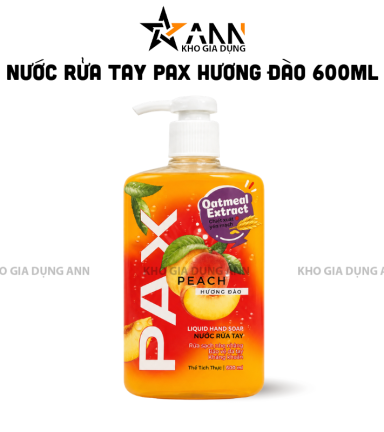 Nước Rửa Tay PAX Hương Đào 600ml - 8935020813410