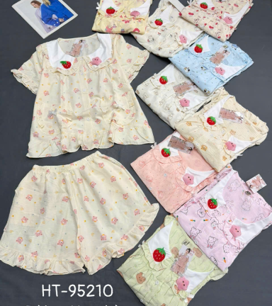 Đồ bộ nữ tay ngắn quần đùi chất cotton hàn không giãn HT-95210 - DBOR0230