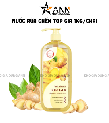 Nước Rửa Chén Top Gia Hương Gừng Tươi 1kg/Chai - NRC03